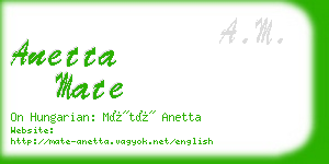 anetta mate business card